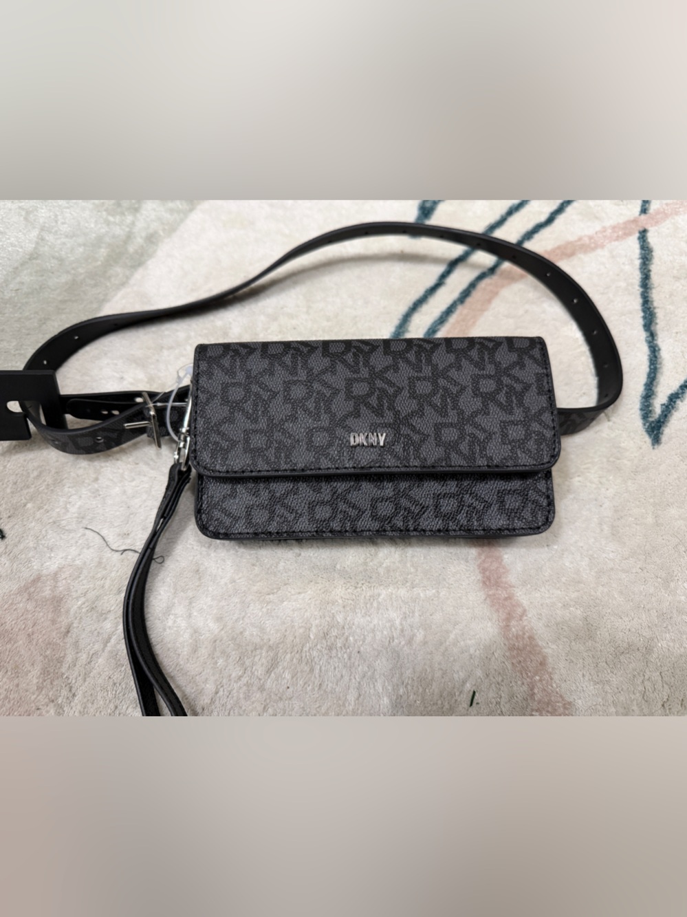 DKNY Black Monogram Crossbody/fanny pack